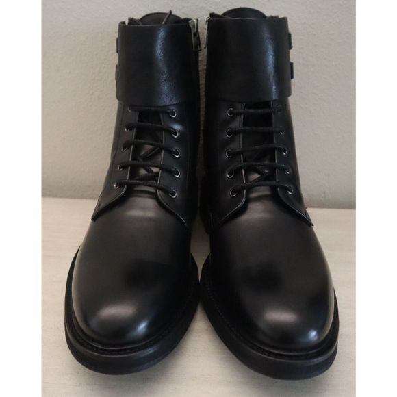 AllSaints 34ZM0117 Men's Sz 11M Black Beckworth Leather Combat Boots $380 - Picture 6 of 12